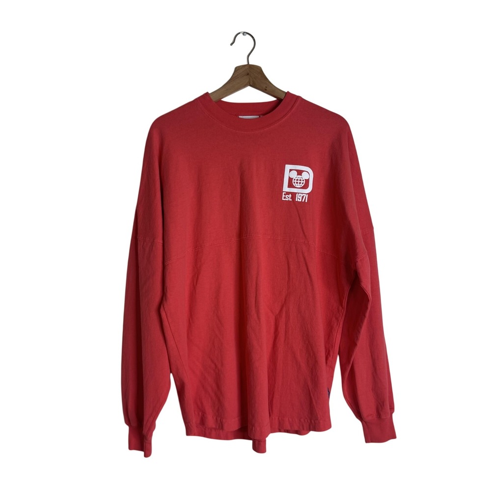 Disney Parks Shirt Womens Medium Red Walt Disney World Est 1971 Spirit Jersey